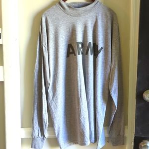 US Army Long Sleeve Gray Physical Fitness Uniform SPM1C1 Shirt - Men's X-Large